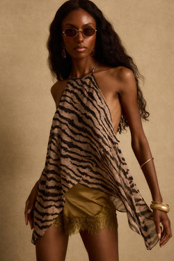 Rayna Tiger Stripe Halter Top